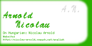 arnold nicolau business card